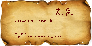 Kuzmits Henrik névjegykártya