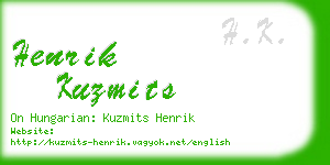 henrik kuzmits business card